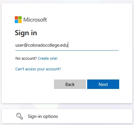 Microsoft sign in prompt
